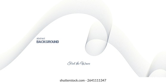 Abstract dusk to dawn gradient ribbon wave on white background. Minimalist background and design element for pattern, poster and banner