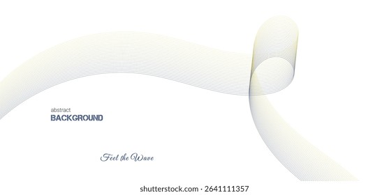 Abstract dusk to dawn gradient ribbon wave on white background. Minimalist background and design element for pattern, poster and banner