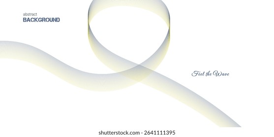 Abstract dusk to dawn gradient ribbon wave on white background. Minimalist background and design element for pattern, poster and banner
