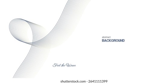 Abstract dusk to dawn gradient ribbon wave on white background. Minimalist background and design element for pattern, poster and banner