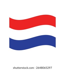 Abstract Dutch Flag Wave – Red and Blue Vector Stripes