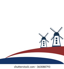 Abstract Dutch Windmill With Dutch Flag
