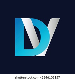 Abstract DV letter logo design template. Vector Logo Illustration