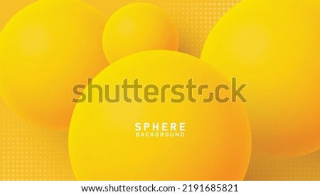 Abstract Dynamic 3D Spheres Yellow Bubble Background Presentation Vector Template