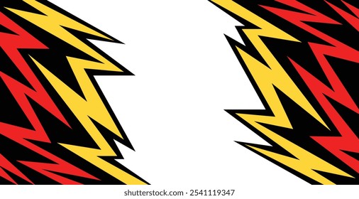 Abstract, dynamic background with electric bolts, lightning, and zigzag patterns, showcasing a futuristic and powerful design theme