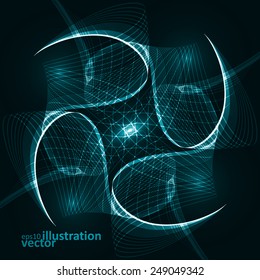 Abstract dynamic background, futuristic wavy vector illustration eps10