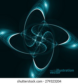 Abstract dynamic background, futuristic wavy vector illustration eps10