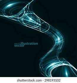 Abstract dynamic background, futuristic wavy vector illustration eps10