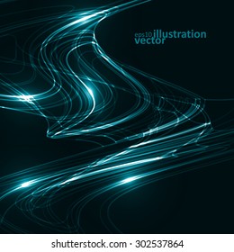 Abstract dynamic background, futuristic wavy vector illustration eps10