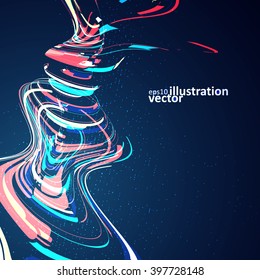 Abstract dynamic background, futuristic wavy vector illustration eps10
