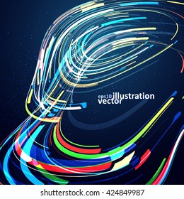 Abstract dynamic background, futuristic wavy vector illustration eps10