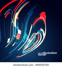 Abstract dynamic background, futuristic wavy vector illustration eps10