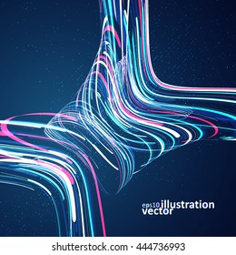 Abstract dynamic background, futuristic wavy vector illustration eps10
