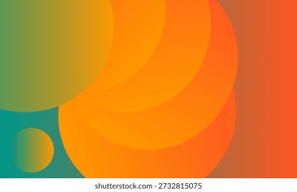 Abstract dynamic background. Overlapping circles create a dynamic color gradient. Warm tones dominate with cool accents. A modern design element.