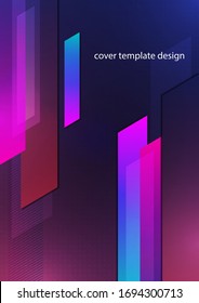 Abstract dynamic background, simple geometric shapes, blocks, stripes. Bright gradient colors. Template for corporate design. Vector illustration