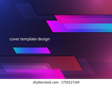 Abstract dynamic background, simple geometric shapes, blocks, stripes. Bright gradient colors. Template for corporate design. Vector illustration
