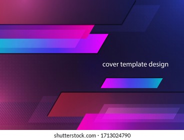 Abstract dynamic background, simple geometric shapes, blocks, stripes. Bright gradient colors. Template for corporate design. Vector illustration