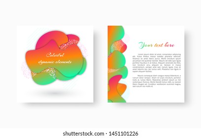 Abstract dynamic backgrounds with bright gradient. Vector illustration

