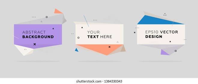 Abstract dynamic badges set. Trendy shapes geometric design. Eps10 vector illustration