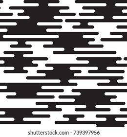 Abstract dynamic black and white background. Seamless vector pattern