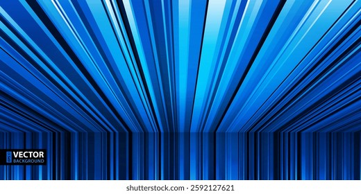 Abstract dynamic black, white and blue warped stripes background. RGB EPS 10 vector illustration