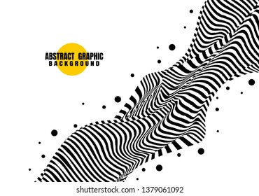 Abstract dynamic black and white design background for banner, flyer, book cover, poster. Vector illustration