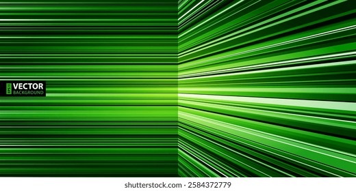 Abstract dynamic black, white and green warped stripes background. RGB EPS 10 vector illustration