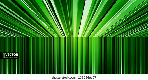 Abstract dynamic black, white and green warped stripes background. RGB EPS 10 vector illustration
