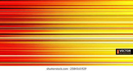 Abstract dynamic black, white, red, orange and yellow horizontal stripes background. RGB EPS 10 vector illustration