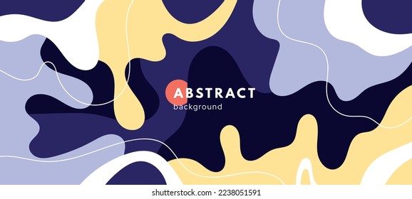 Abstract dynamic blob wave banner. Pattern liquid blob motion, smooth shapes. Flat vector illustration