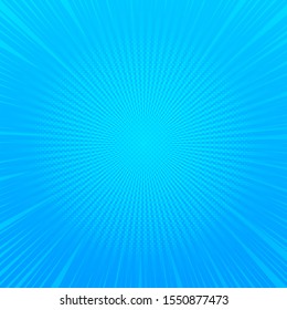 Abstract dynamic blue background with different comic effects. Vector illustration