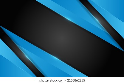 Resumen de combinación azul dinámico con diseño de fondo negro.