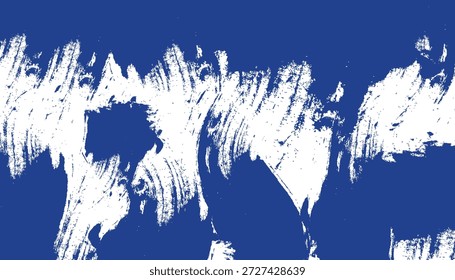 Abstract Dynamic Blue Grunge Brush Stroke Background with Distressed Grainy Texture, Bold Curves, and Expressive Paint Smears