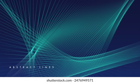 Abstrakte dynamische blaue Linien. Modernes abstraktes Cover. Grafisches Konzept für Ihr Design