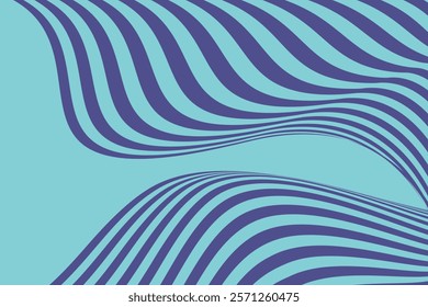 Abstract dynamic blue wave lines create a vivid and mesmerizing visual on a bright sky blue backdrop, perfect for modern design and creative backgrounds.