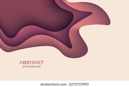 abstract dynamic brown liquid color wavy layers dimension papercut background. eps10 vector