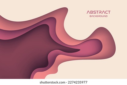 abstract dynamic brown liquid color wavy layers dimension papercut background. eps10 vector