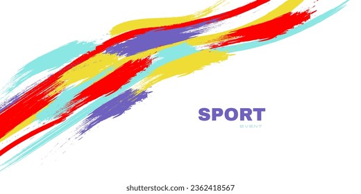Abstract and Dynamic Brush Background. Brush Stroke Illustration for Banner, Poster or Sports Background. Scratches and Texture Elements For Design