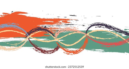 Resumen y fondo de pincel dinámico. Ilustración de pinceles para carteles, afiches o fondo deportivo. Escrates y elementos de textura para el diseño