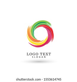 Abstract & Dynamic Circle Logo. Symbol & Icon Vector Template.