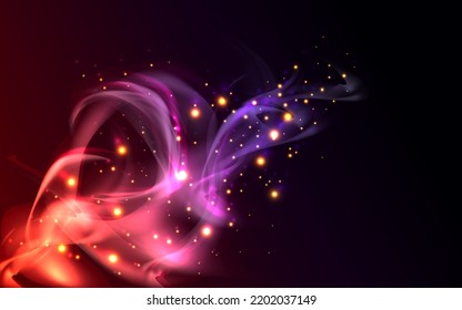 Abstract dynamic color smoke on the dark background.