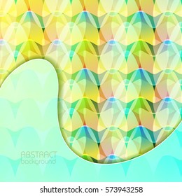 Abstract dynamic colorful background of geometric mosaic repeating structure in overlay style vector illustration