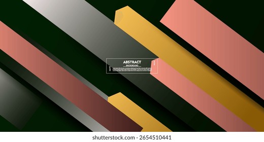 Fundo de banner colorido dinâmico abstrato. Design de padrão de forma de seta sobreposta. Vetor eps10