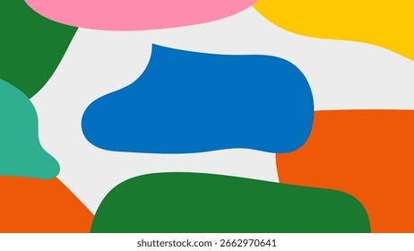 Abstract dynamic colorful blob fluid shapes playful background illustration. Great for modern posters, websites and presentations.