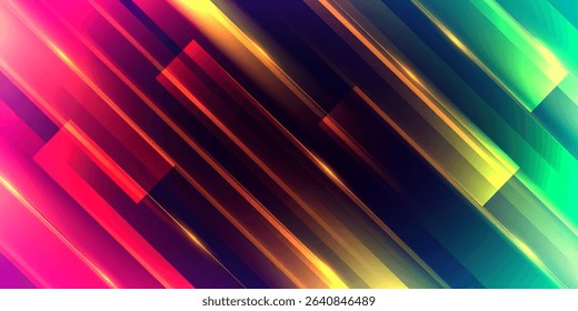 Abstract dynamic colorful diagonal lines vector background.