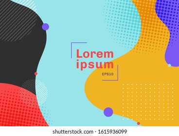Abstract dynamic colorful fluid shapes geometric background modern flat design concept. You can use for cover brochure, banner web, poster, print ad, flyer, etc. Vector illustration