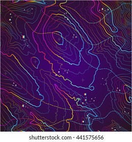 Abstract Dynamic Composition of Moving Colorful Lines on Dark Background.Abstract Background for Party Poster , Cover , Presentation , Brochure. Vector Illustration.