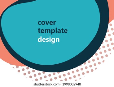 Abstract dynamic composition of overlapping rounded shapes and dots. Modern style geometric background, minimalistic design element. Vector illustration