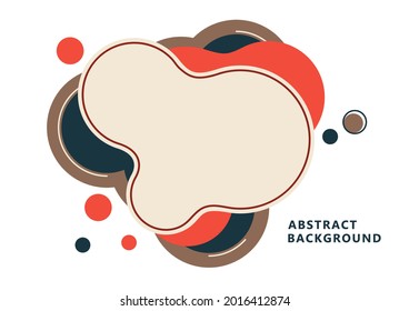 Abstract dynamic composition of overlapping rounded shapes and dots. Modern style geometric background, minimalistic design element. Vector illustration