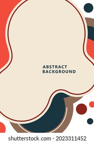 Abstract dynamic composition of overlapping rounded shapes and dots. Modern style geometric background, minimalistic design element. Vector illustration